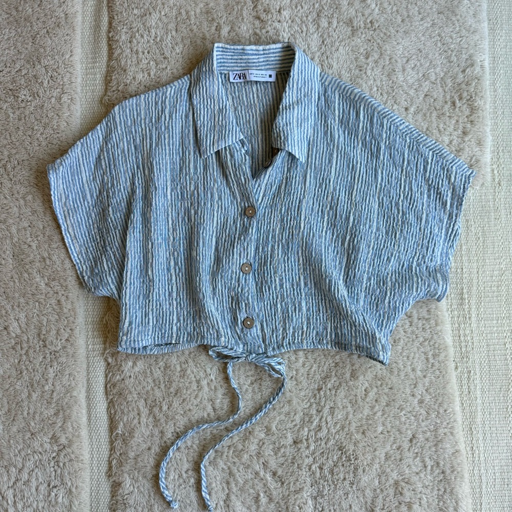 ZARA boho striped tie top
